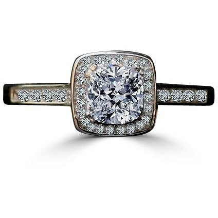 Cushion Diamond Veneer Sterling Silver Ring.635R203-1