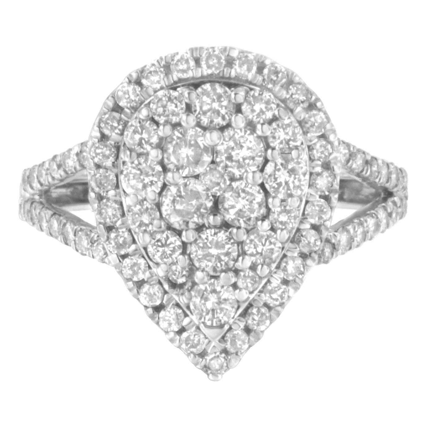 .925 Sterling Silver Diamond Cluster Ring (1 1/2 Cttw, H-I Color, I1-I2 Clarity)-0