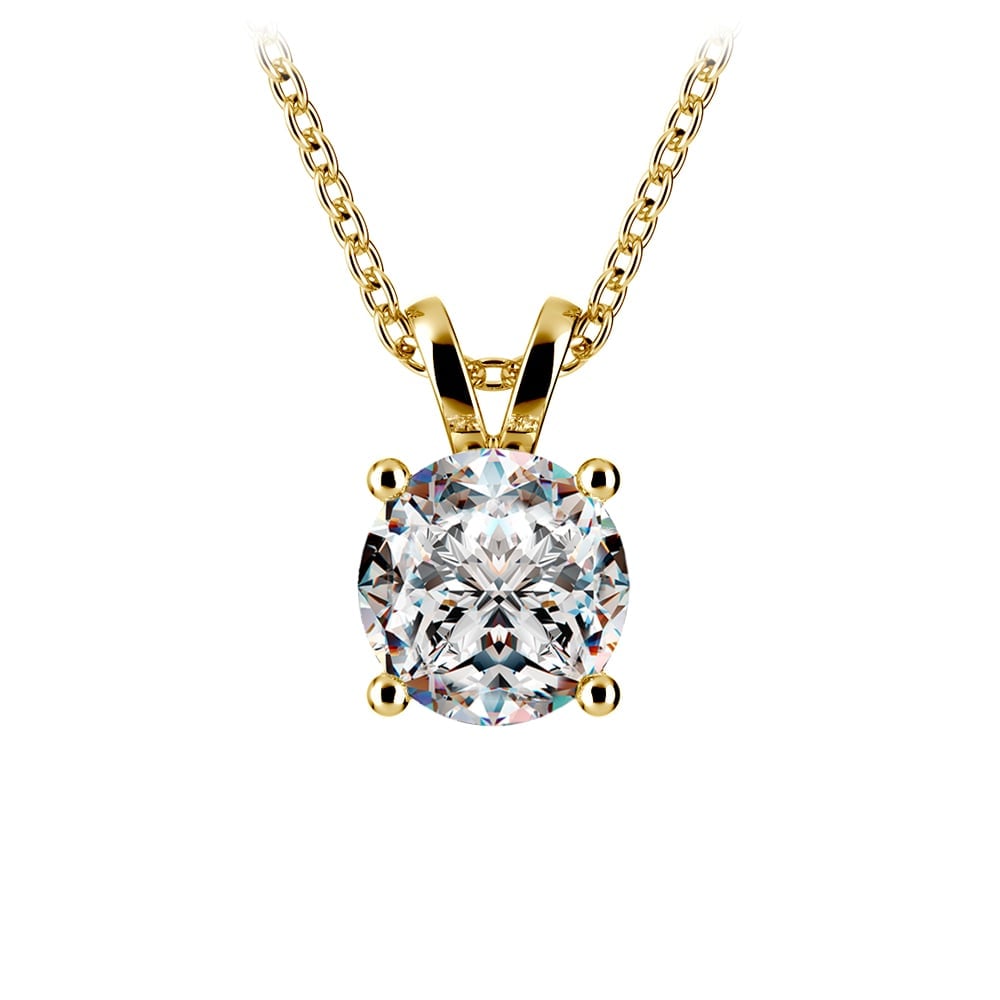 AGI Certified 2.00 CTW Prong Set Round Lab Grown Solitaire Diamond Pendant (G-VS) in 14K White or Yellow Gold-3