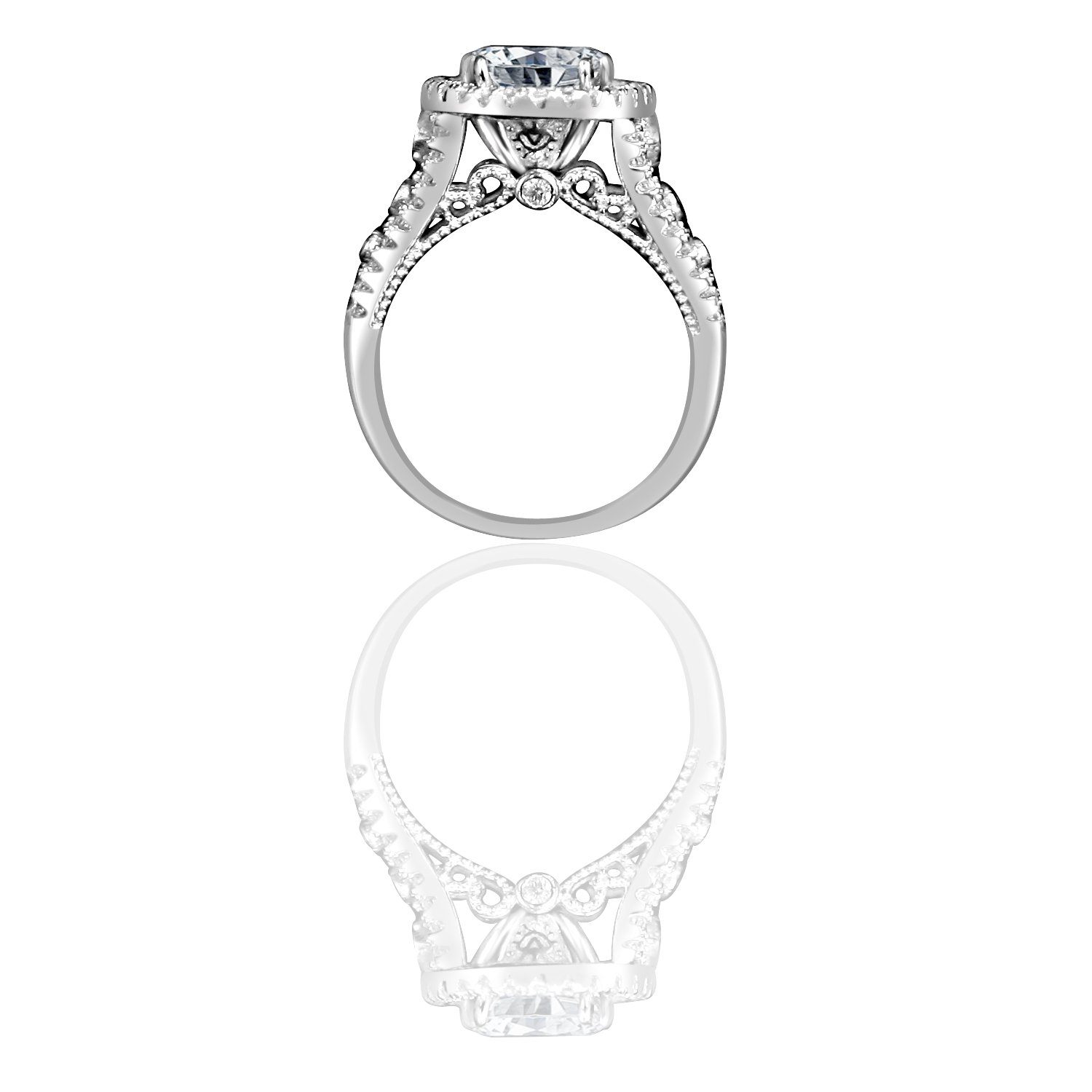 2.5CT Oval Diamond Veneer Cubic Zirconia Ring. 635R4011-2