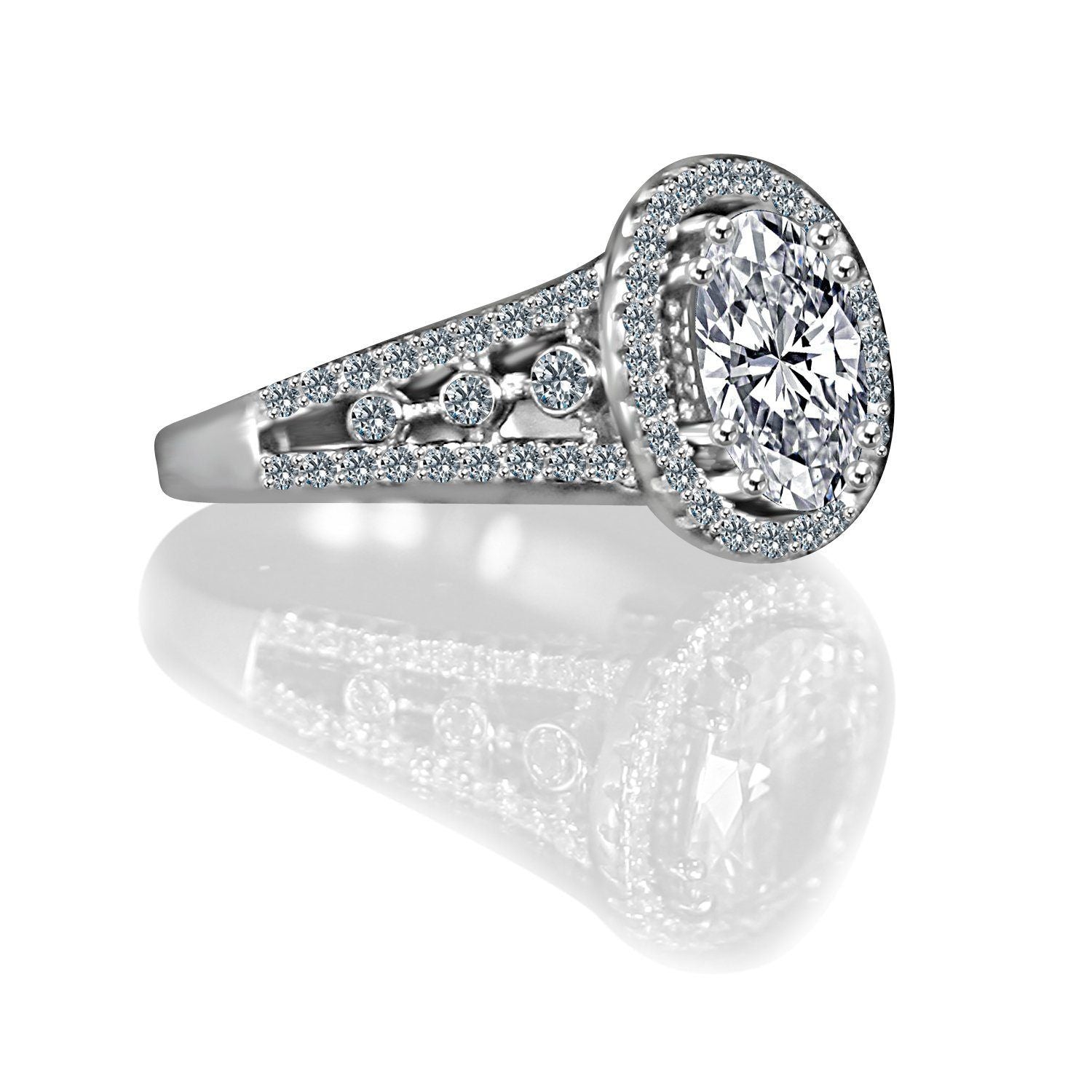 2.5CT Oval Diamond Veneer Cubic Zirconia Ring. 635R4011-1