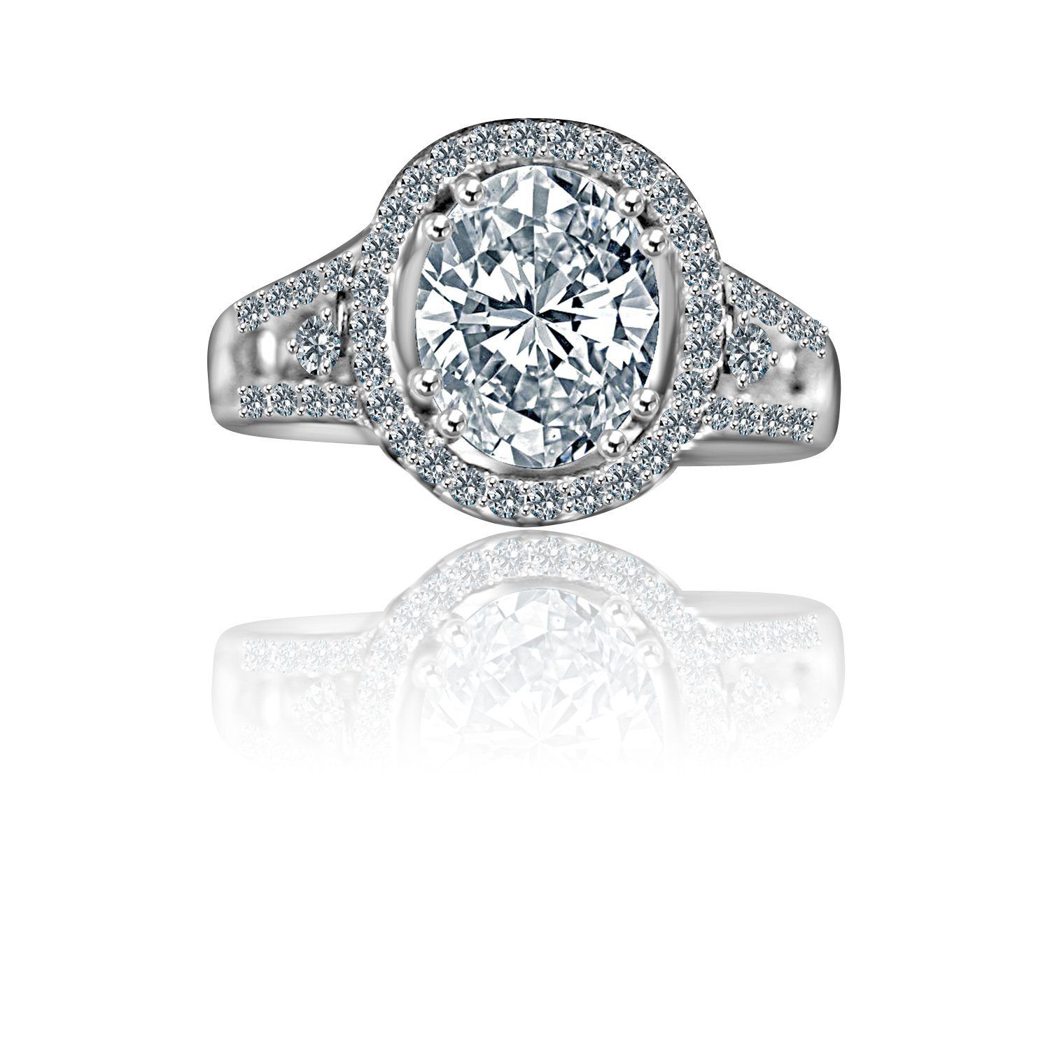 2.5CT Oval Diamond Veneer Cubic Zirconia Ring. 635R4011-0