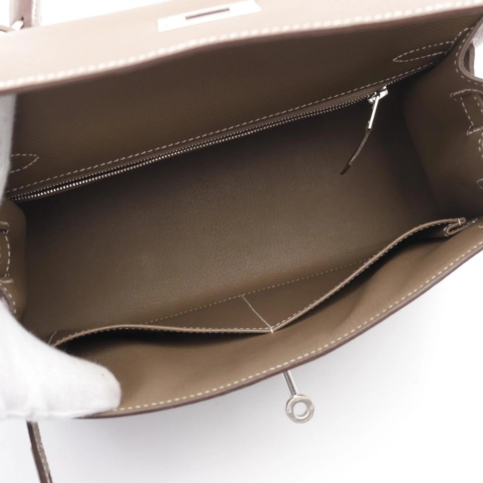 Pre-Owned Hermes Kelly 28 Handbag Bag Epsom Leather Women's Beige (Good)