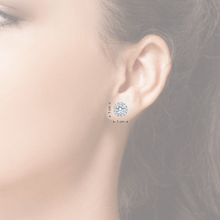 2 CTW AGI Certified Lab Grown Diamond Halo Earrings in 14K White Gold-3