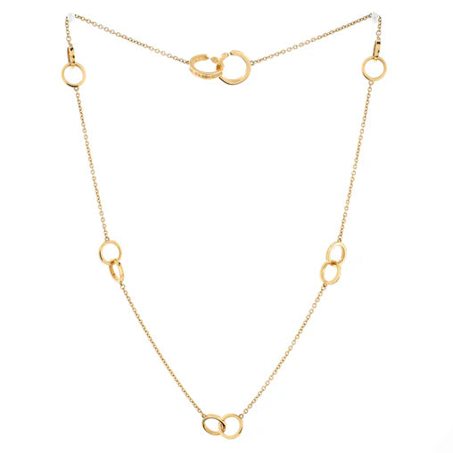 Tiffany & Co. 1837 Multiple Interlocking Circles Long Necklace 18K Yellow Gold