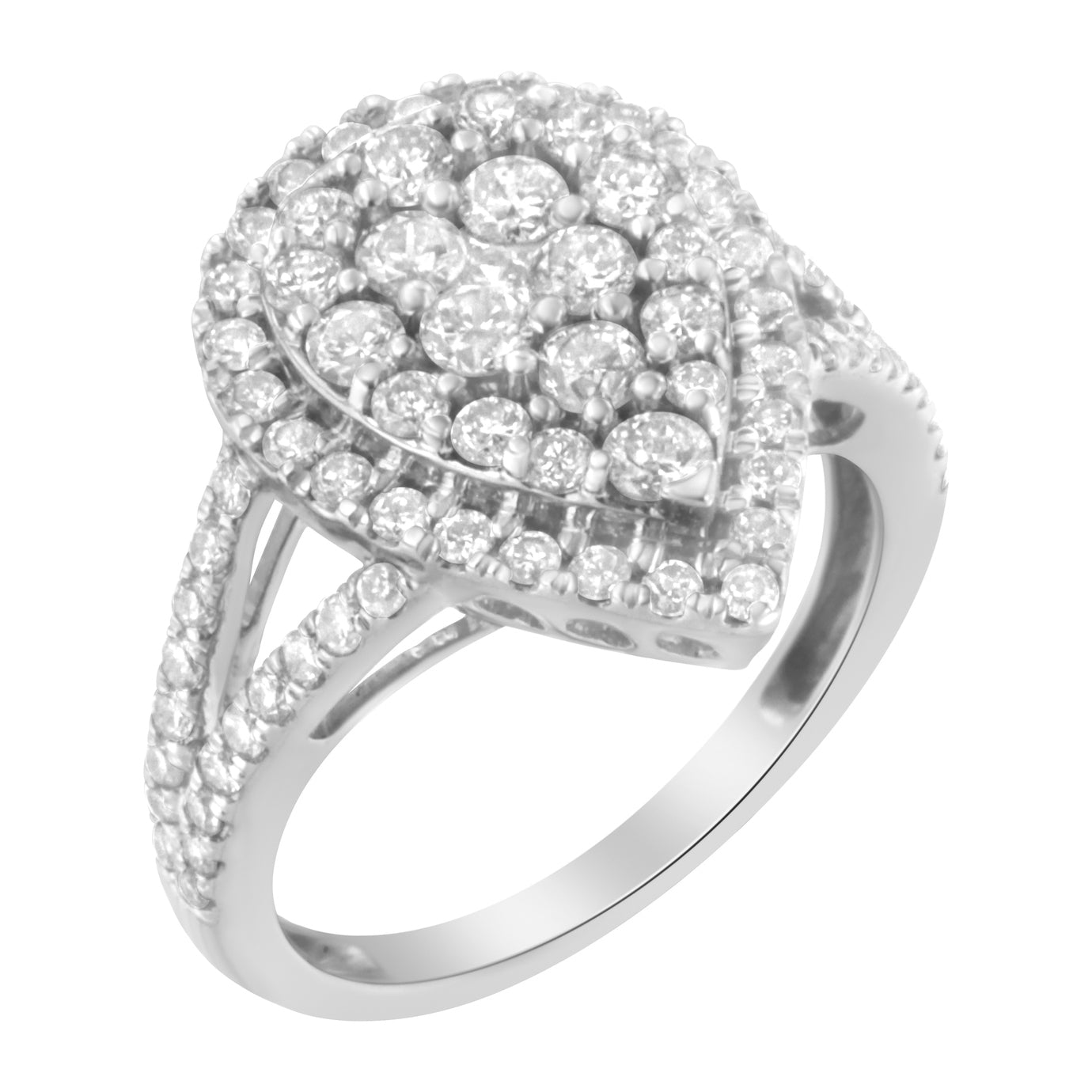 .925 Sterling Silver Diamond Cluster Ring (1 1/2 Cttw, H-I Color, I1-I2 Clarity)-2