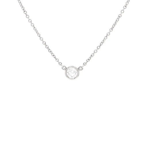 Tiffany & Co. Elsa Peretti Diamonds By The Yard Pendant Necklace Platinum with Diamond .19CT