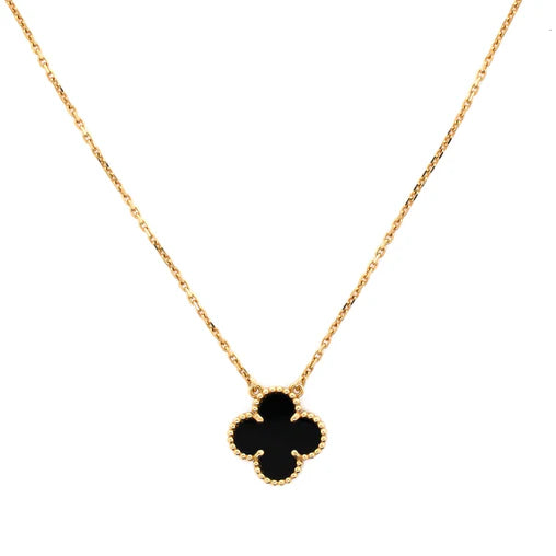 Product Thumbnail 1Product Thumbnail 2Product Thumbnail 3 These are professional pictures of the actual item offered by Rebag Van Cleef & Arpels Vintage Alhambra Pendant Necklace 18K Yellow Gold and Onyx (Copy)