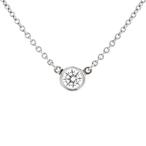 Tiffany & Co. Elsa Peretti Diamonds By The Yard Pendant Necklace Platinum with Diamond 0.20-0.29CT