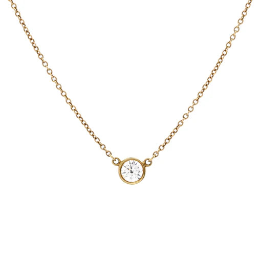 Tiffany & Co. Elsa Peretti Diamonds By The Yard Pendant Necklace 18K Yellow Gold and Diamond 0.20-0.29CT