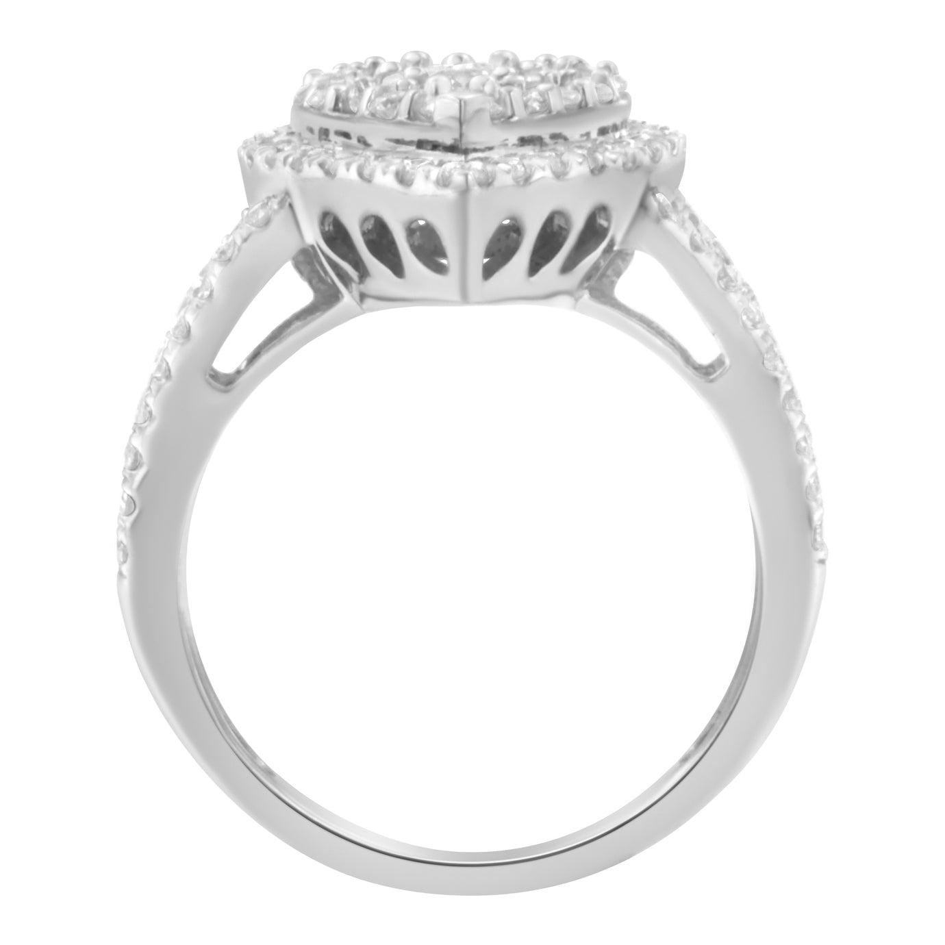.925 Sterling Silver Diamond Cluster Ring (1 1/2 Cttw, H-I Color, I1-I2 Clarity)-3