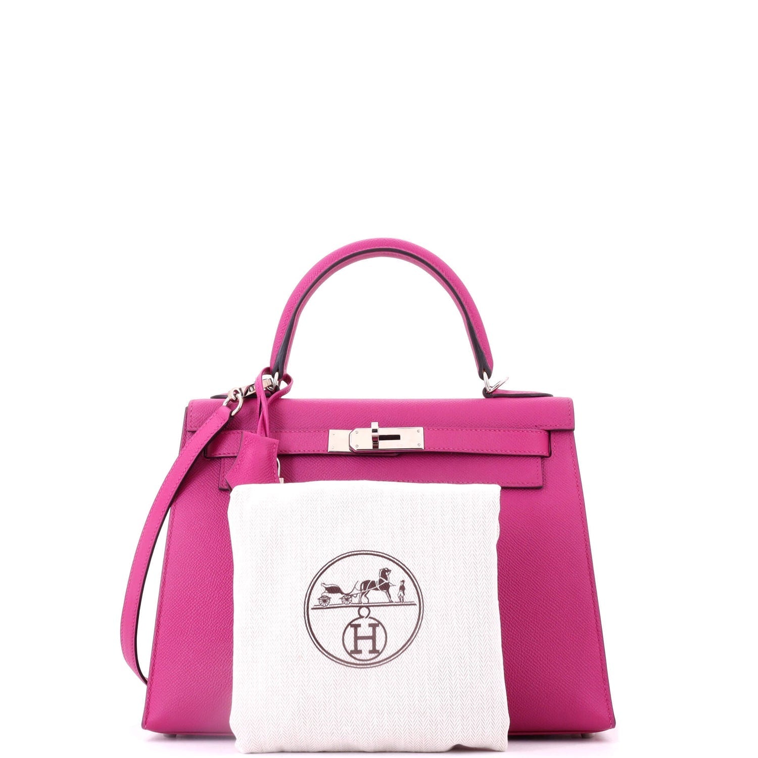 Kelly Handbag Rose Pourpre Epsom with Palladium Hardware 28