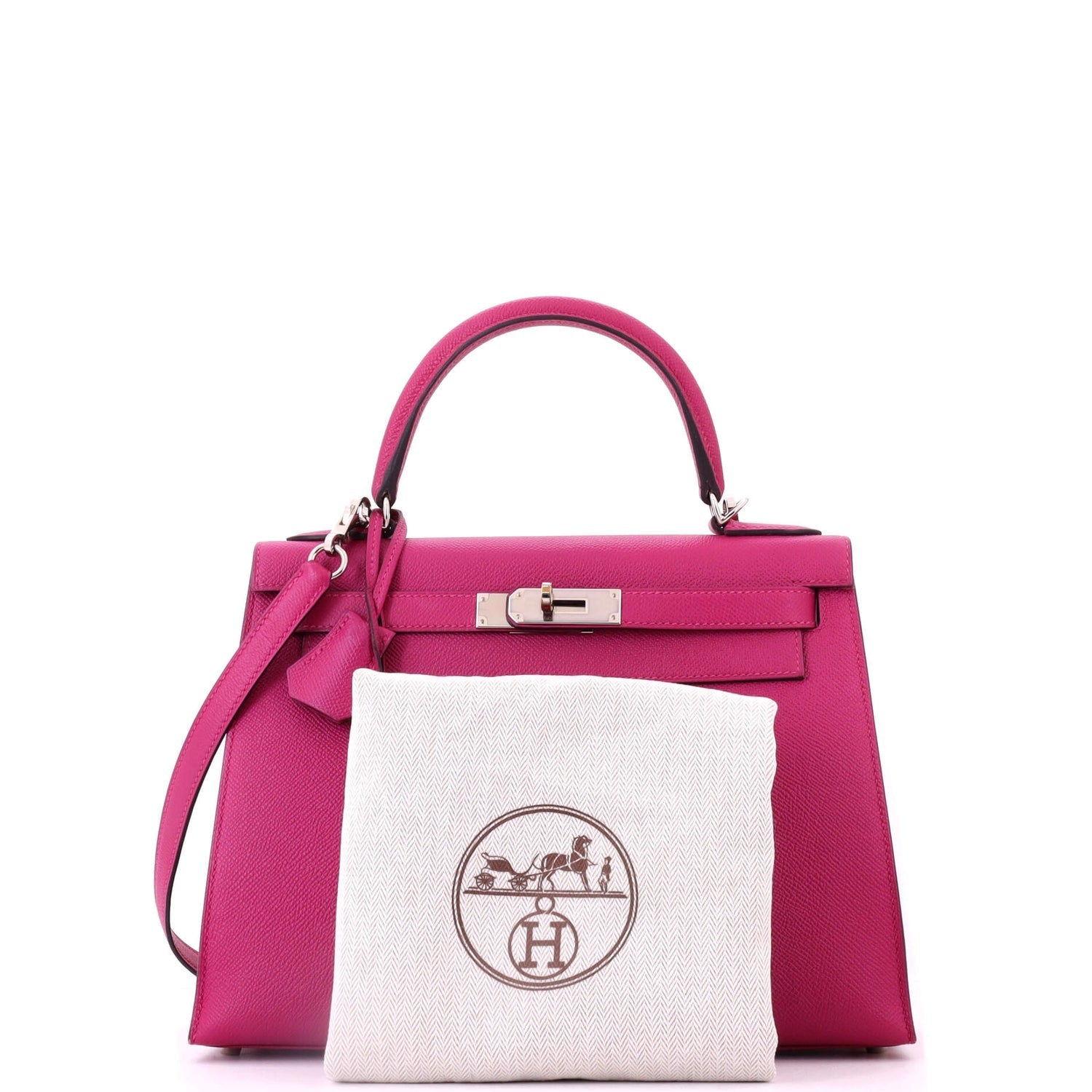 Kelly Handbag Rose Pourpre Epsom with Palladium Hardware 28