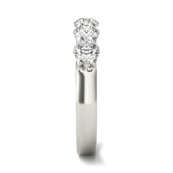 AGI Certified 1 1/4 CTW Round Lab Grown Diamond (G/VS) Five Stone Anniversary Band in 14K White Gold-3