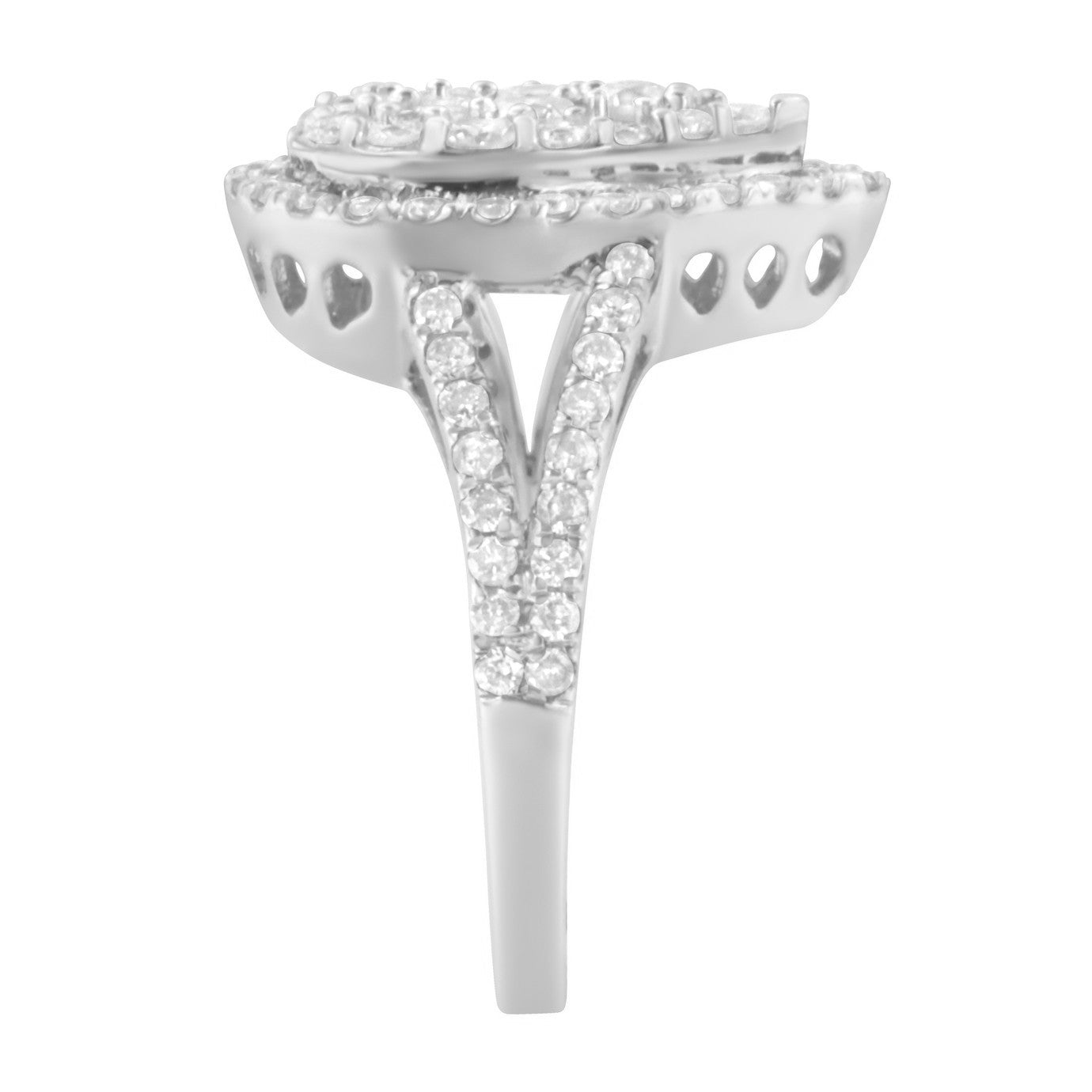 .925 Sterling Silver Diamond Cluster Ring (1 1/2 Cttw, H-I Color, I1-I2 Clarity)-4