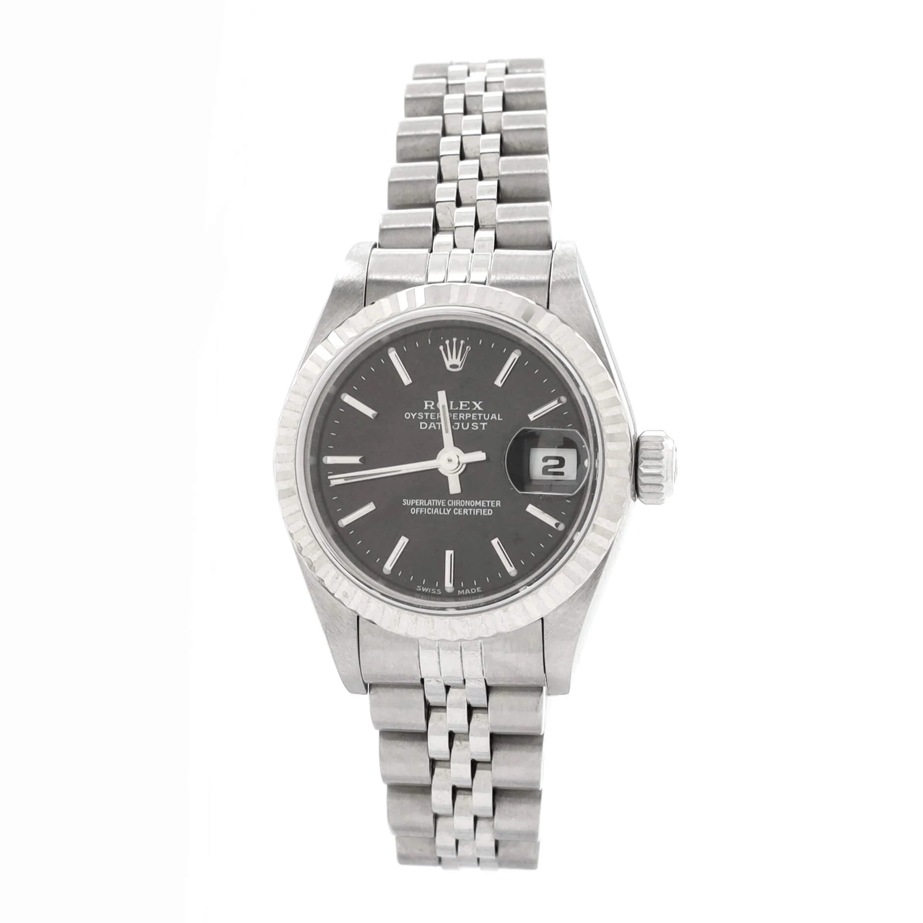 Pre-Owned Oyster Perpetual Datejust Automatic Watch Stainless Steel and White Gold 26