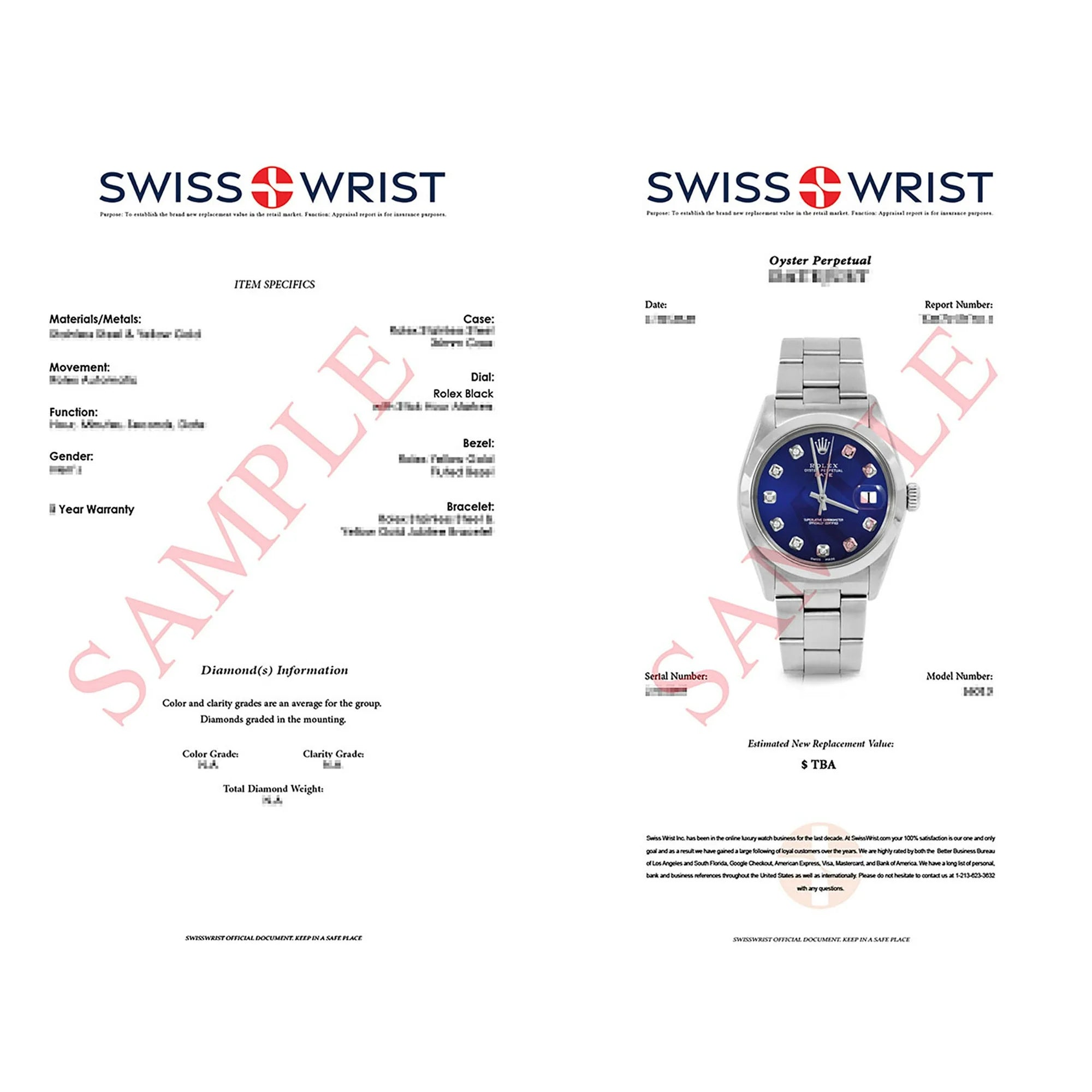 Pre-Owned Rolex 1500 Men's 34mm Date Wristwatch Blue Diamond (3 Year Warranty) (Good)