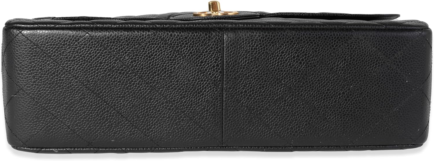Pre-Loved Black Quilted Caviar Jumbo Classic Single Flap Handbag