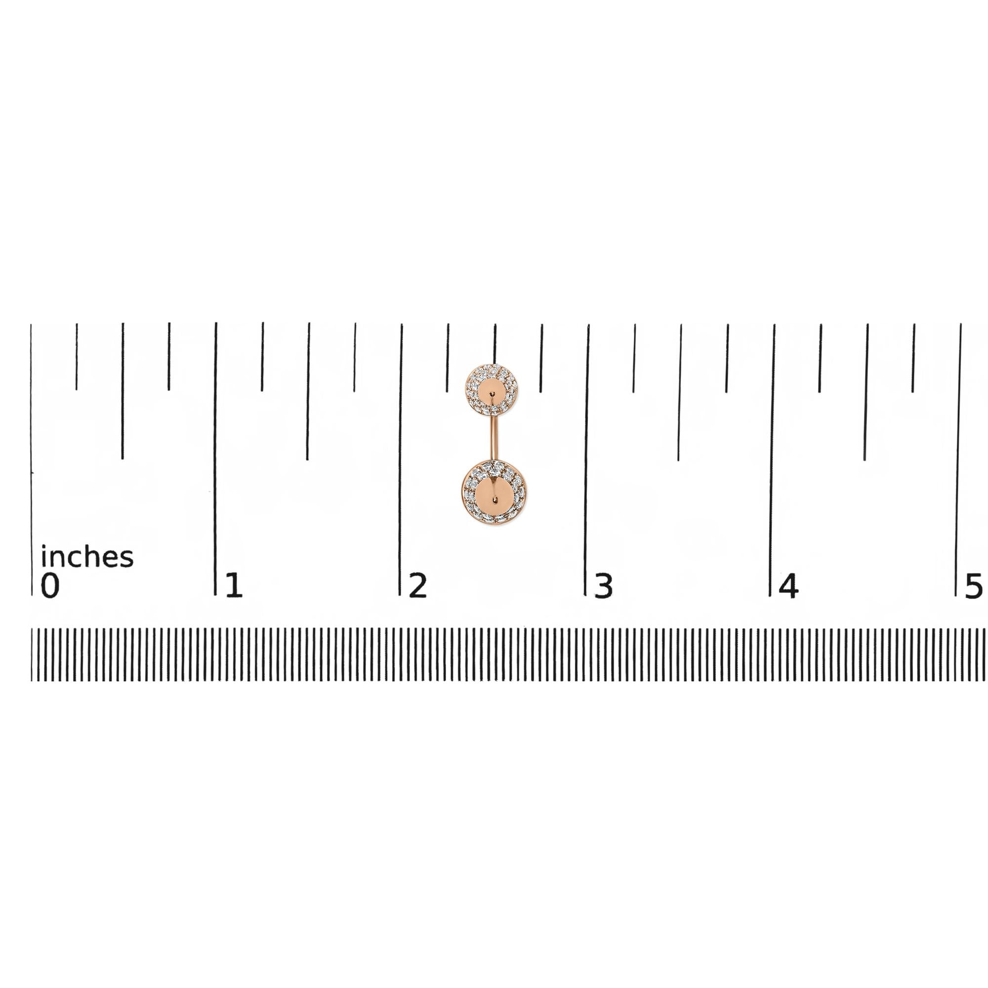 14K Rose Gold 1.00 Cttw Diamond Double Cone Jacket Stud Earring (G-H Color, SI1-SI2 Clarity)-4