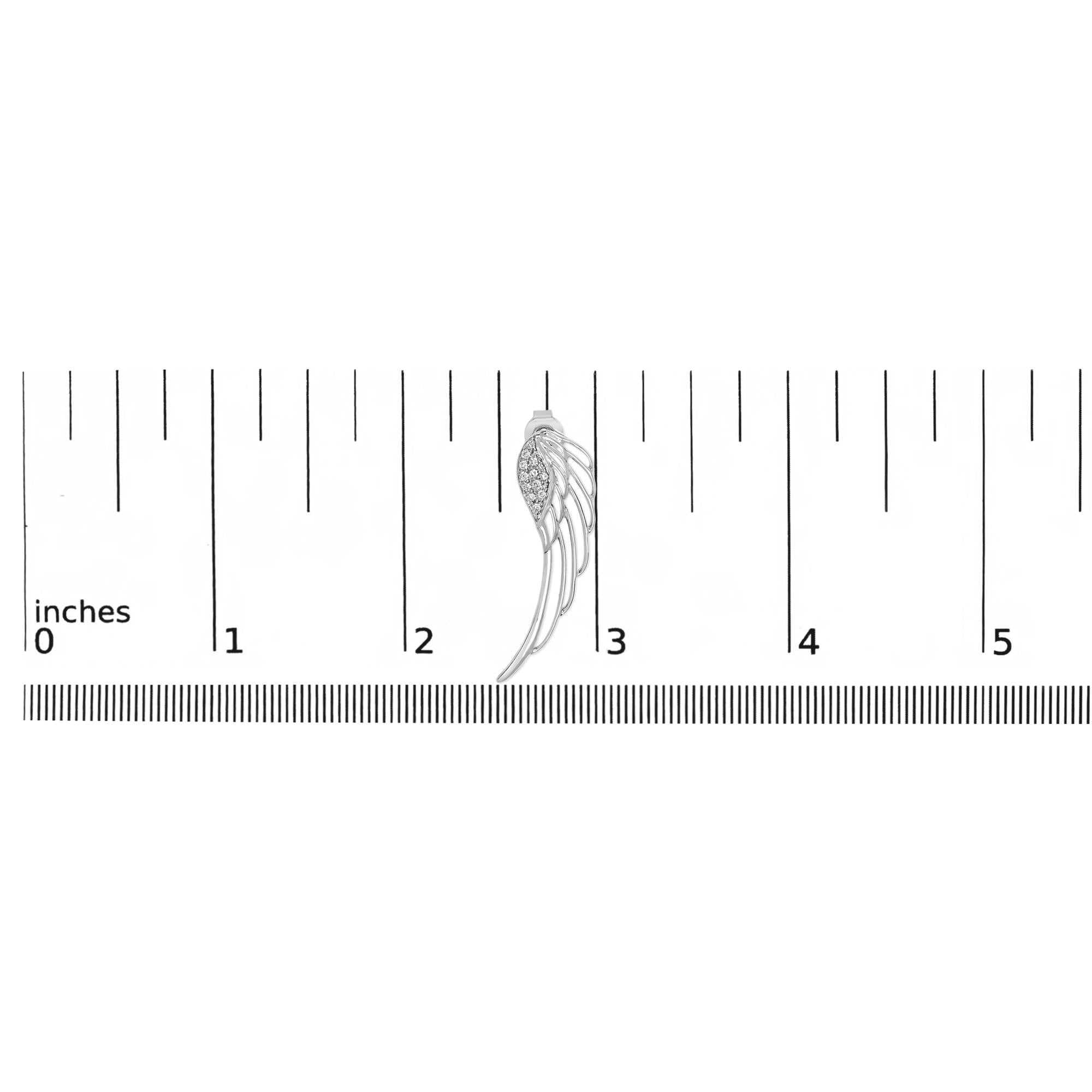 14K White Gold 1/4 Cttw Lab Grown Diamond Angel Wing Stud Earrings (F-G Color, VS1-VS2 Clarity)-4