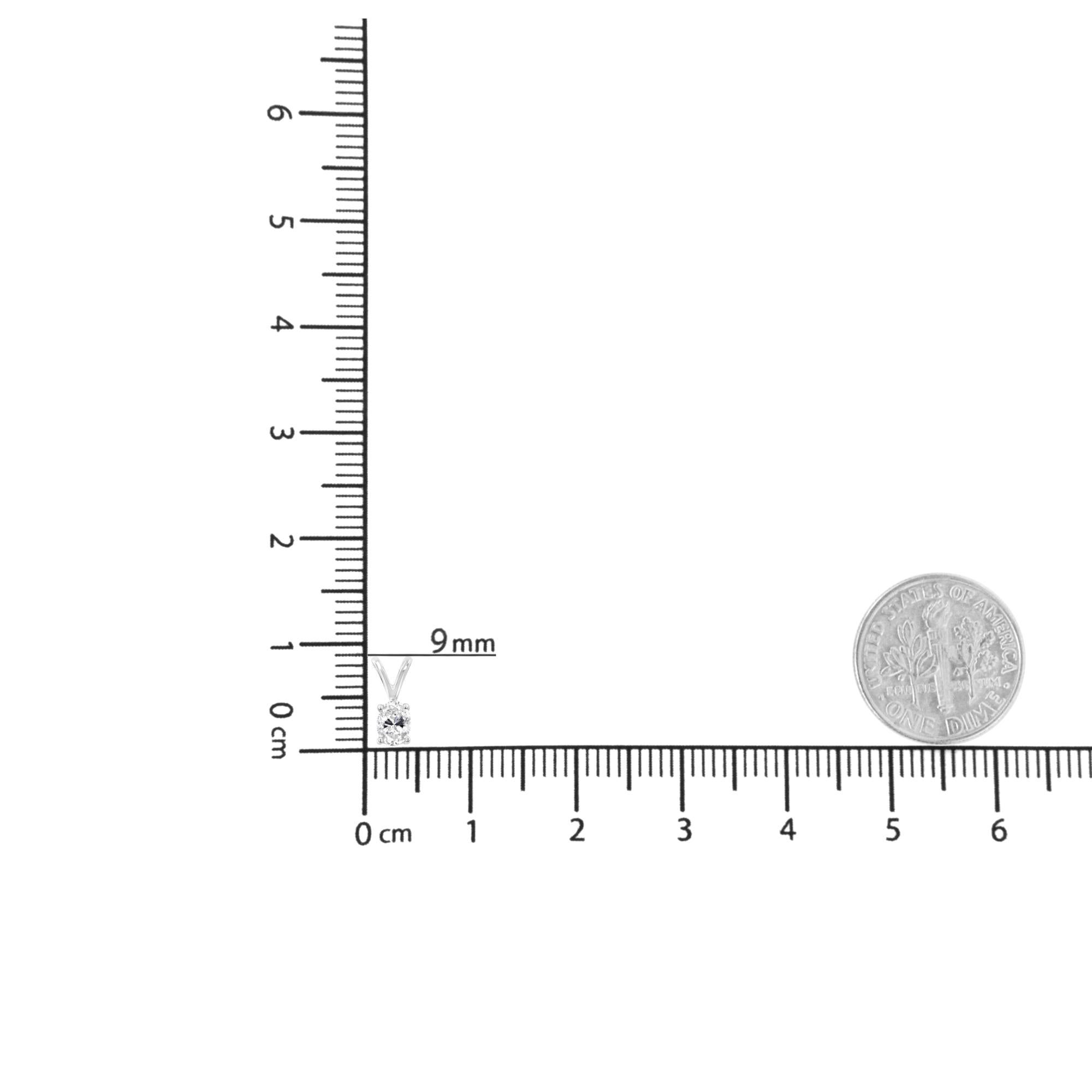 IGI Certified 10KT White Gold Diamond Oval Pendant Necklace (1/5 cttw, H-I Color, I1)-4