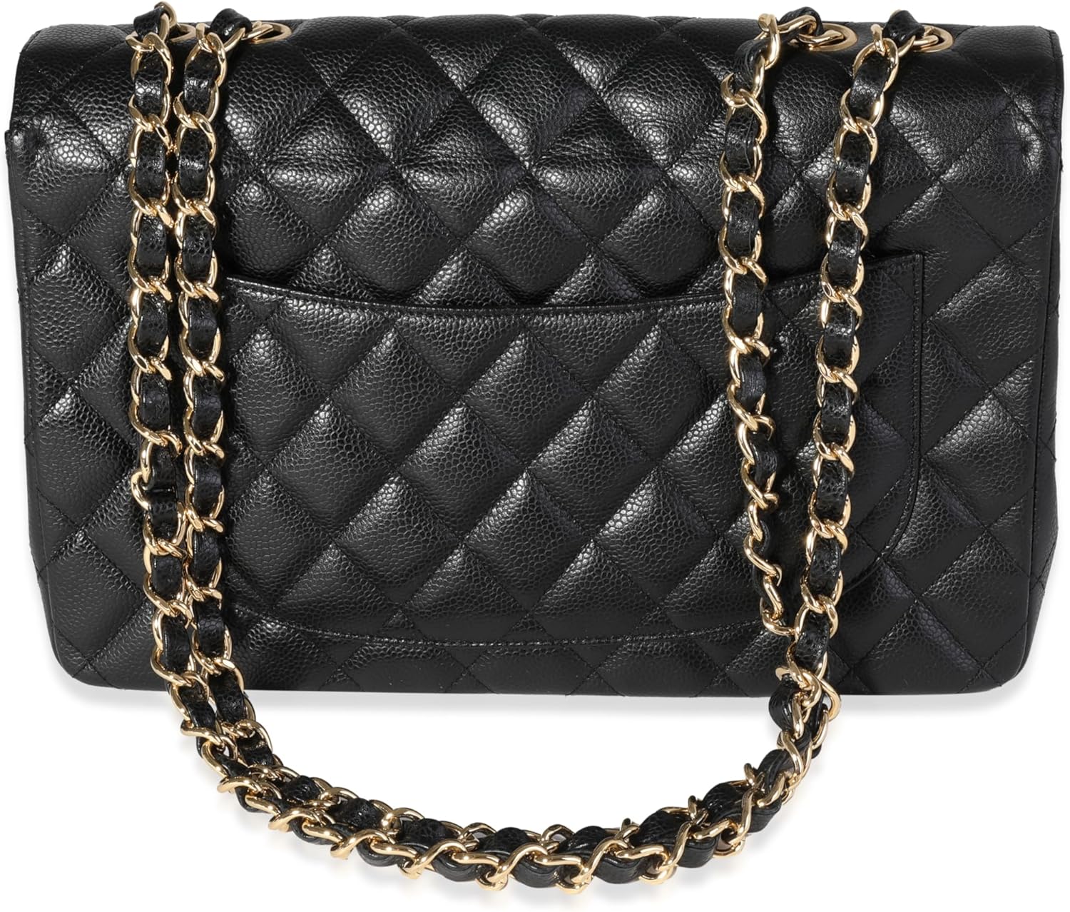 Pre-Loved Black Quilted Caviar Jumbo Classic Single Flap Handbag