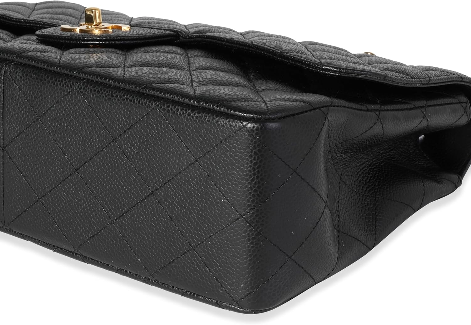 Pre-Loved Black Quilted Caviar Jumbo Classic Single Flap Handbag