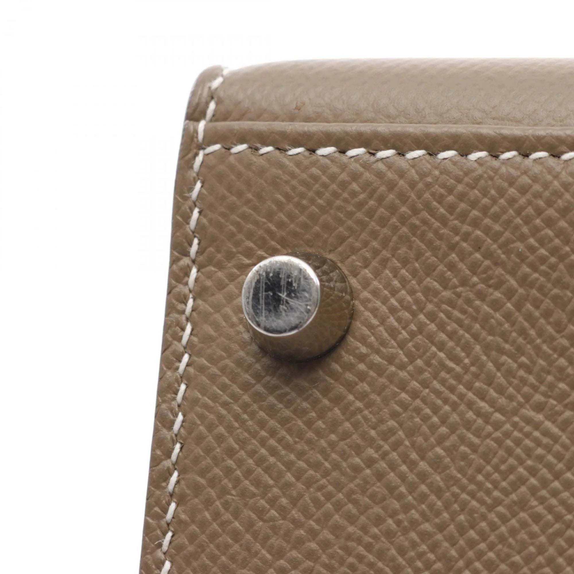 Pre-Owned Hermes Kelly 28 Handbag Bag Epsom Leather Women's Beige (Good)