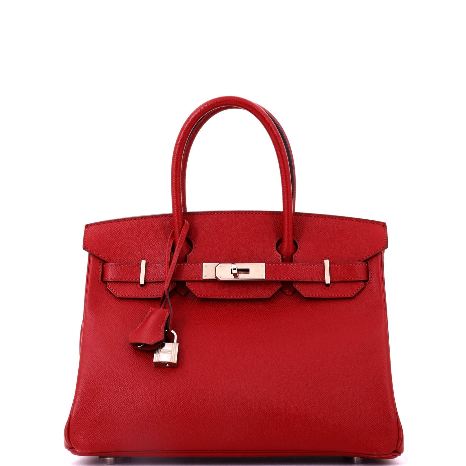 Hermes Birkin Handbag Rouge Grenat Epsom with Palladium Hardware 30