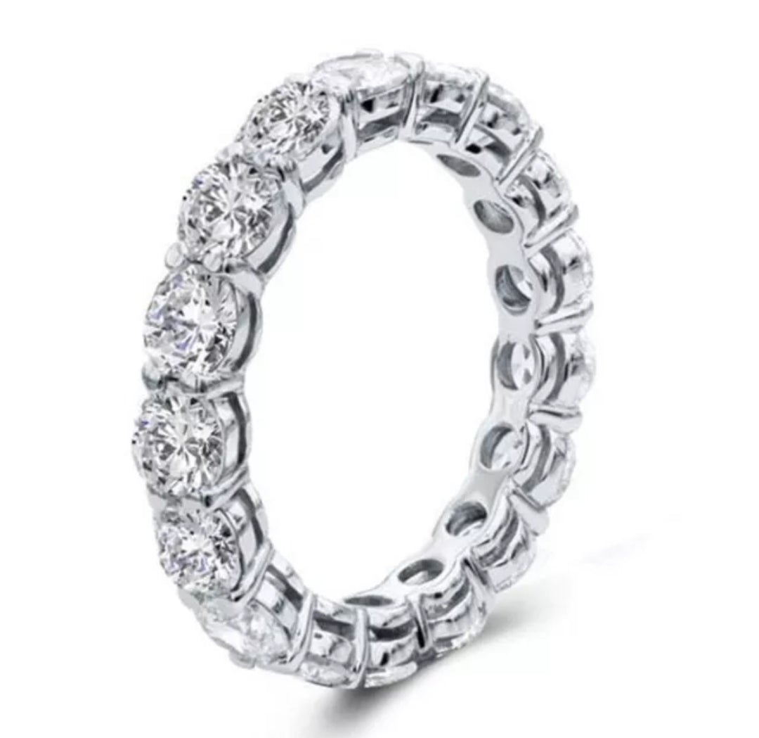 5CT TW Round Diamond Veneer Cubic Zirconia Eternity Band Ring. 635R103-0