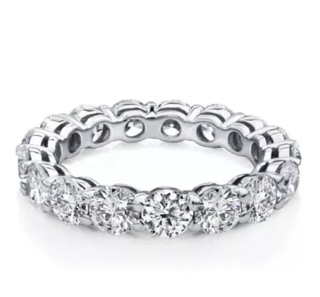 5CT TW Round Diamond Veneer Cubic Zirconia Eternity Band Ring. 635R103-1