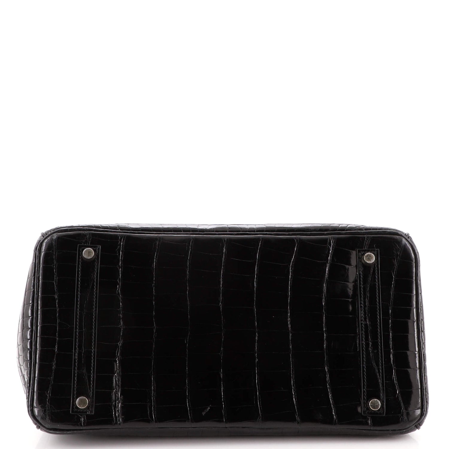 Birkin Handbag Noir Shiny Porosus Crocodile with Gold Hardware 35