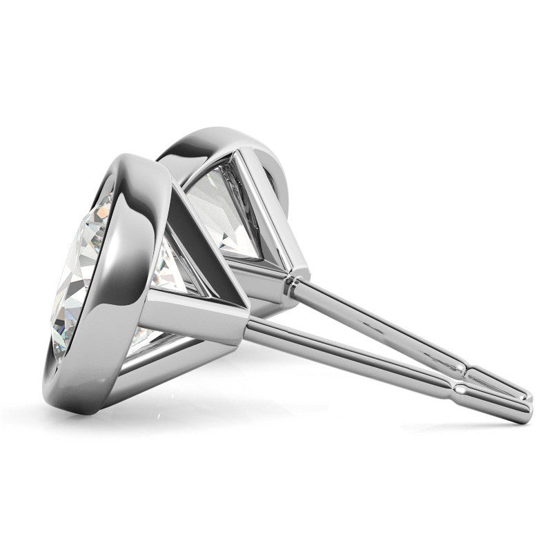 4.00 CTW Lab Grown Diamond Bezel Stud Earrings in 14K White or Yellow Gold-3