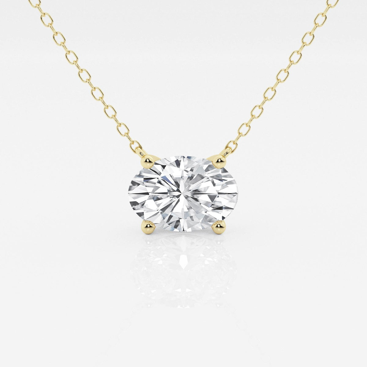 2.00 CTW AGI Certified Oval Lab Grown Diamond Solitaire Pendant - Choice of 14k Yellow or White Gold-0