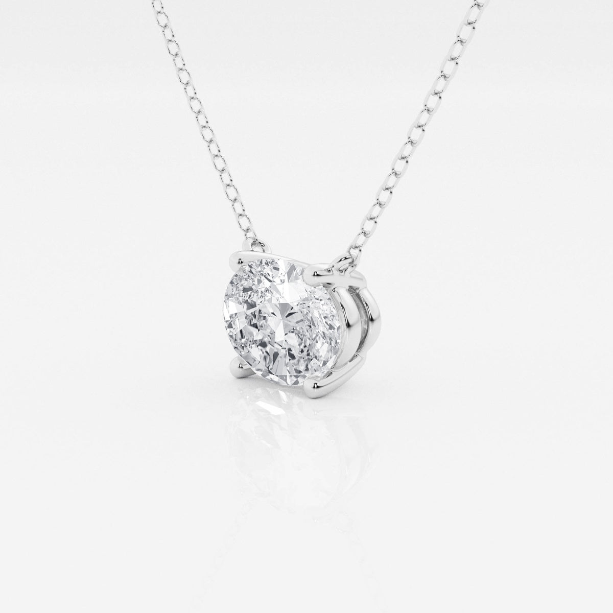 2.00 CTW AGI Certified Oval Lab Grown Diamond Solitaire Pendant - Choice of 14k Yellow or White Gold-3
