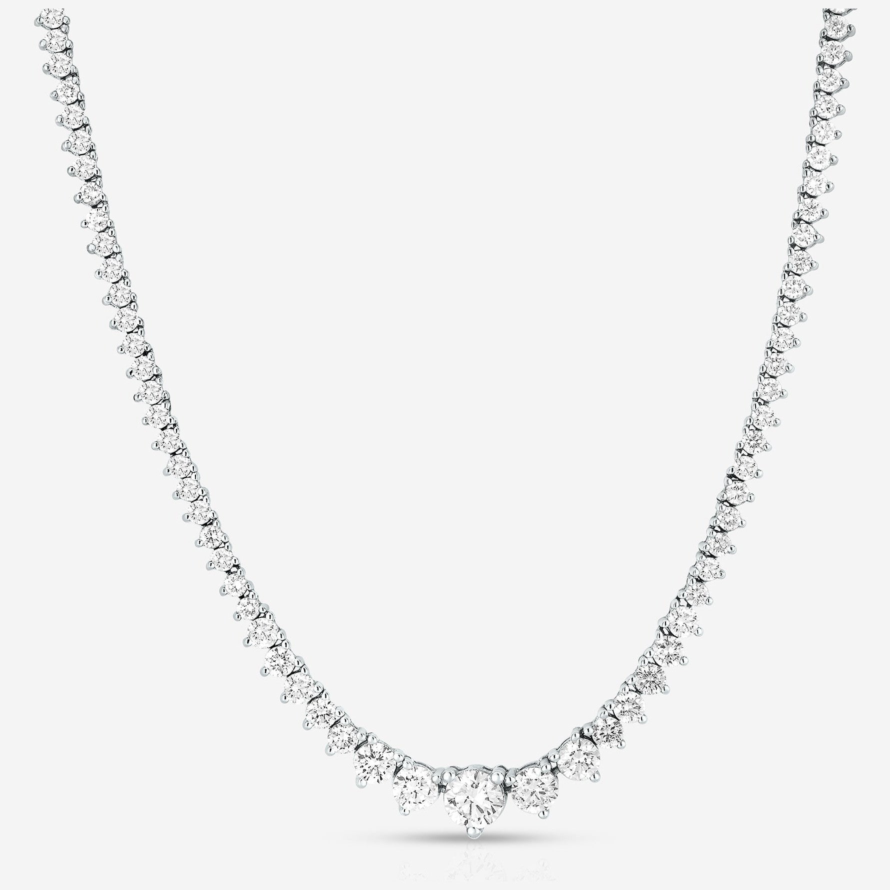15 CTW Lab Created Moissanite Tennis Necklace - G-H Color, SI Clarity-0