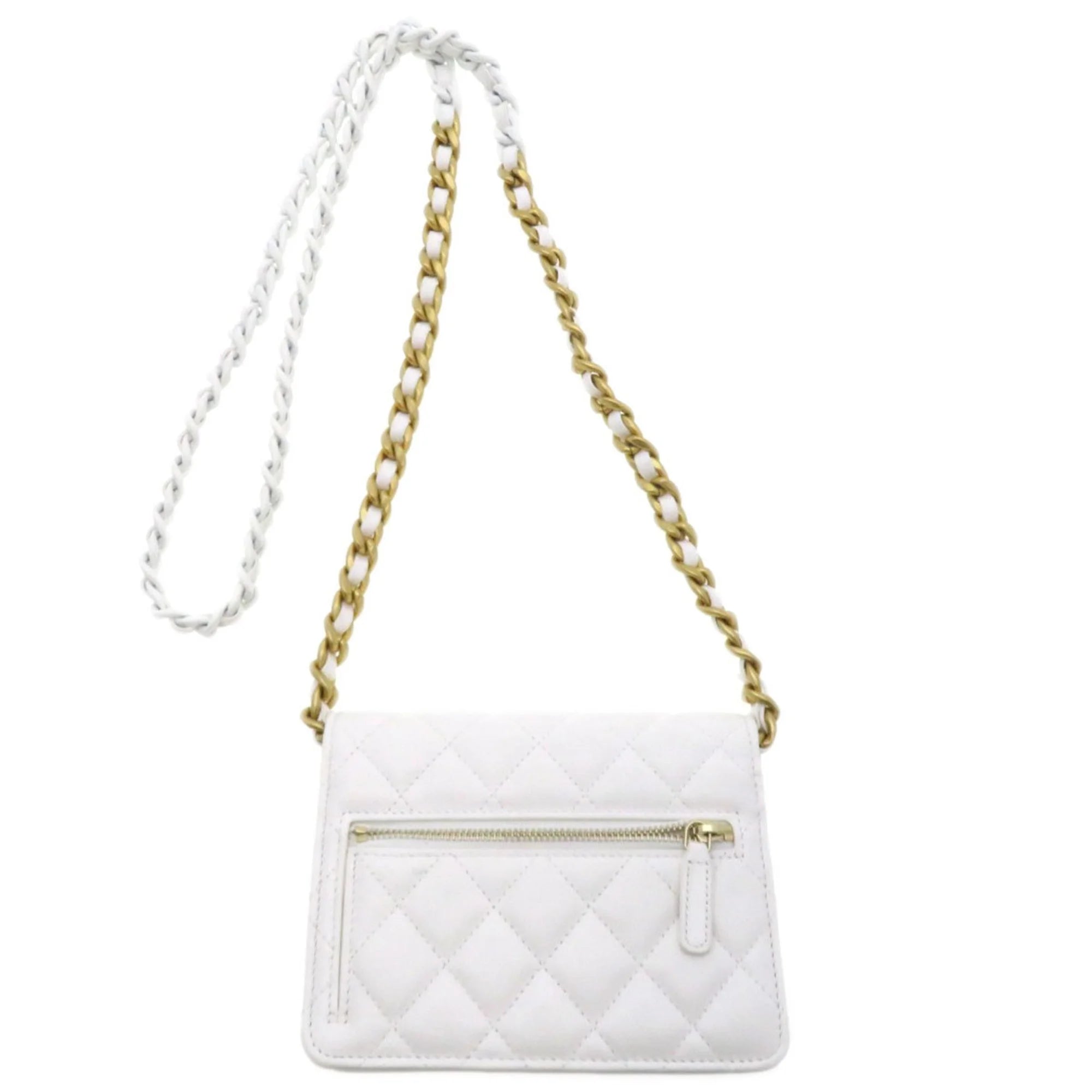 Pre-Owned Chanel Chain Wallet Coco Mark Matelasse Shoulder Bag Lambskin Women's CHANEL (Good)