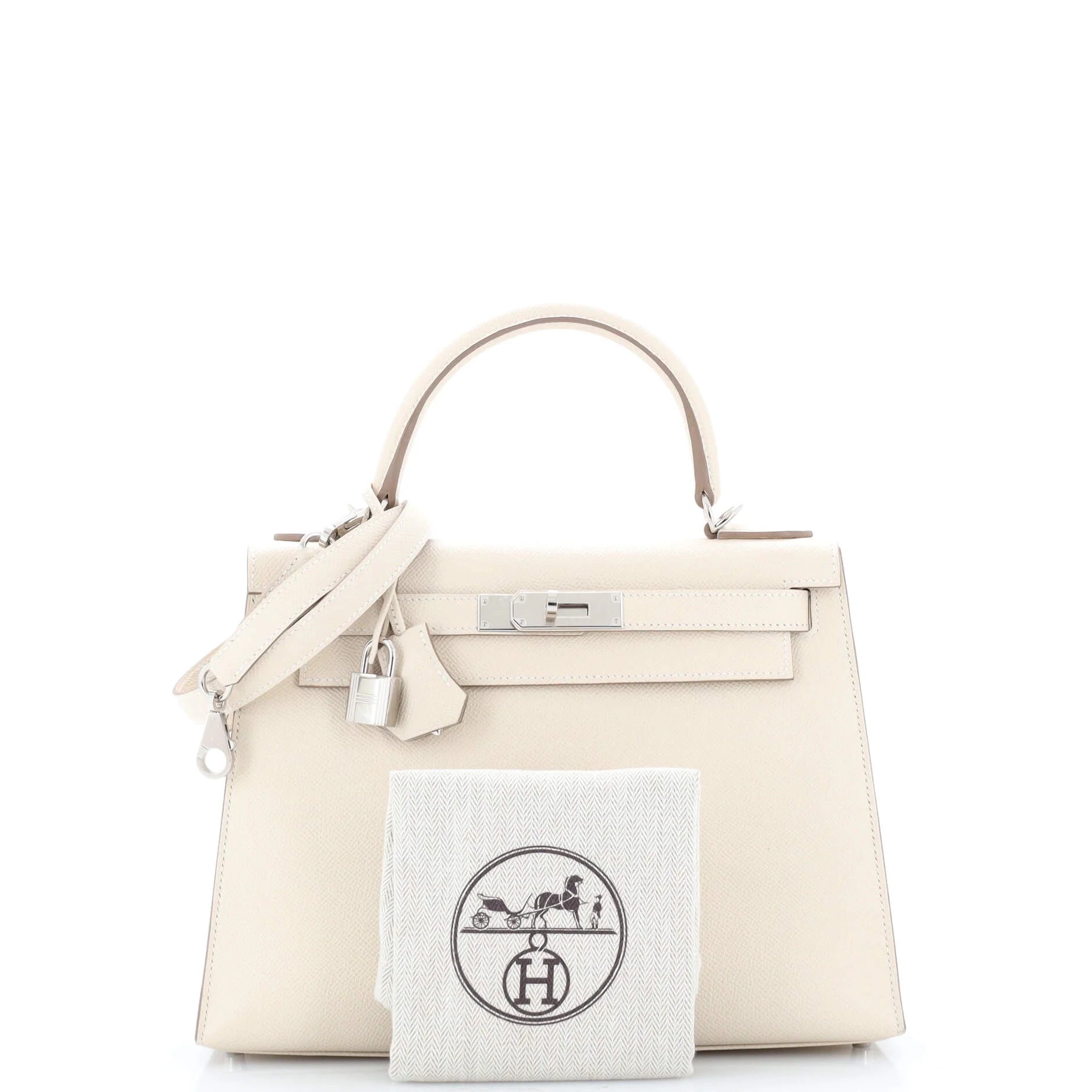 Pre-Owned Kelly Handbag Light Epsom with Palladium Hardware 28