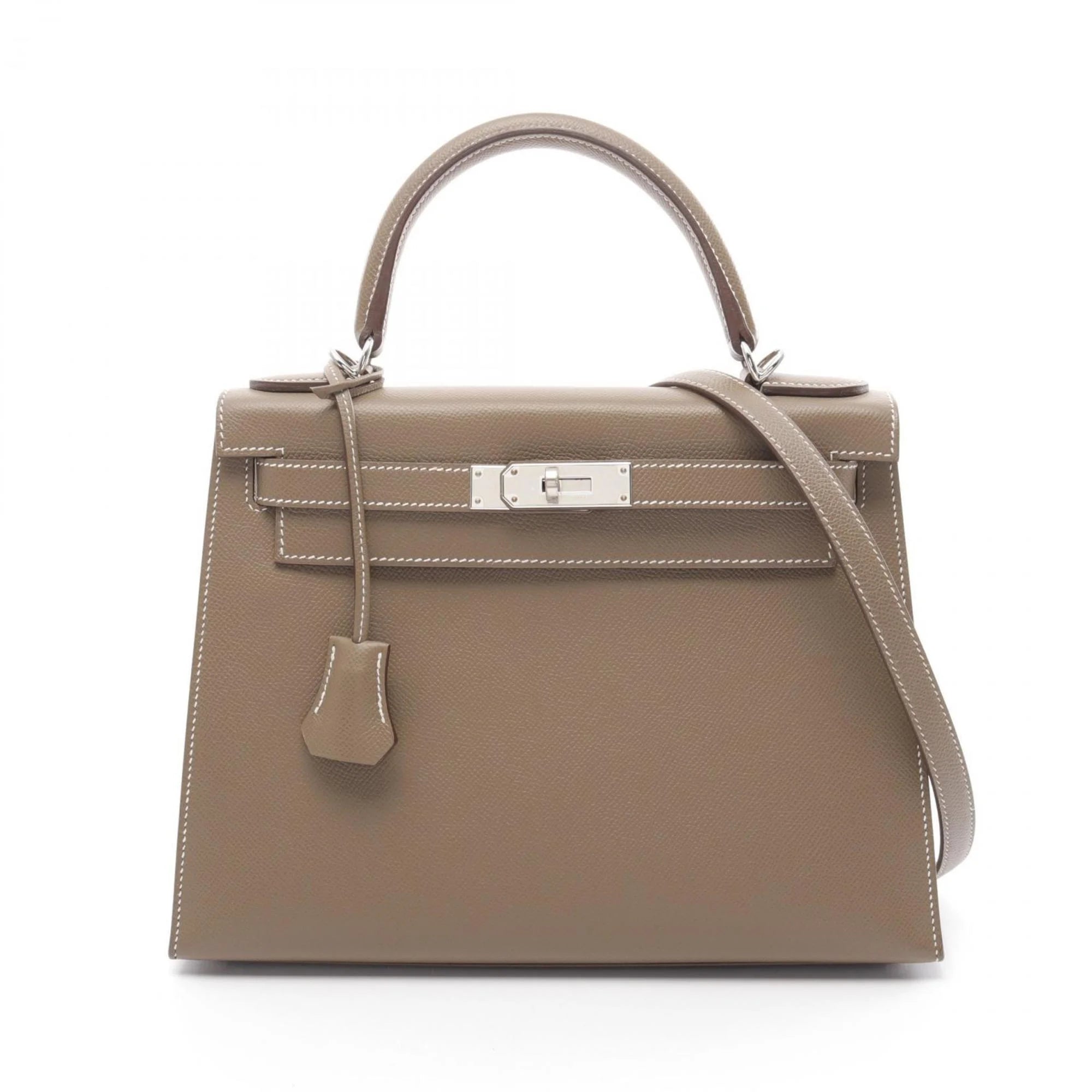 Pre-Owned Hermes Kelly 28 Handbag Bag Epsom Leather Women's Beige (Good)