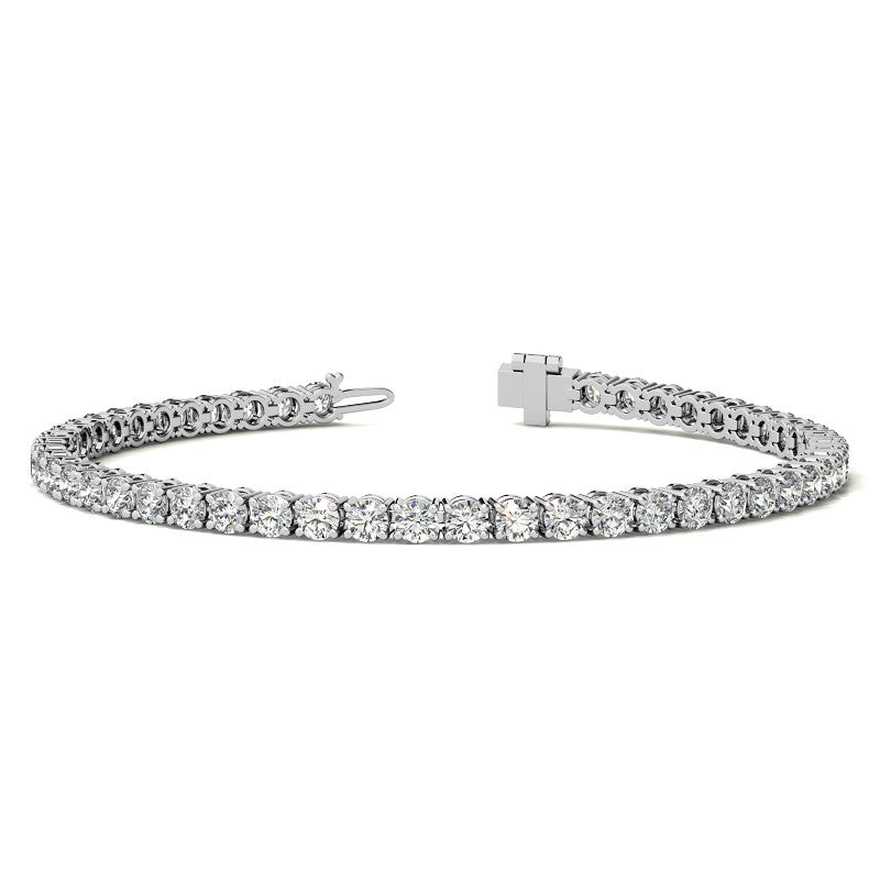 6ctw Lab Created Moissanite Tennis Bracelet - 3mm Stones - Choice of White or 14K Gold Plated Finish-5
