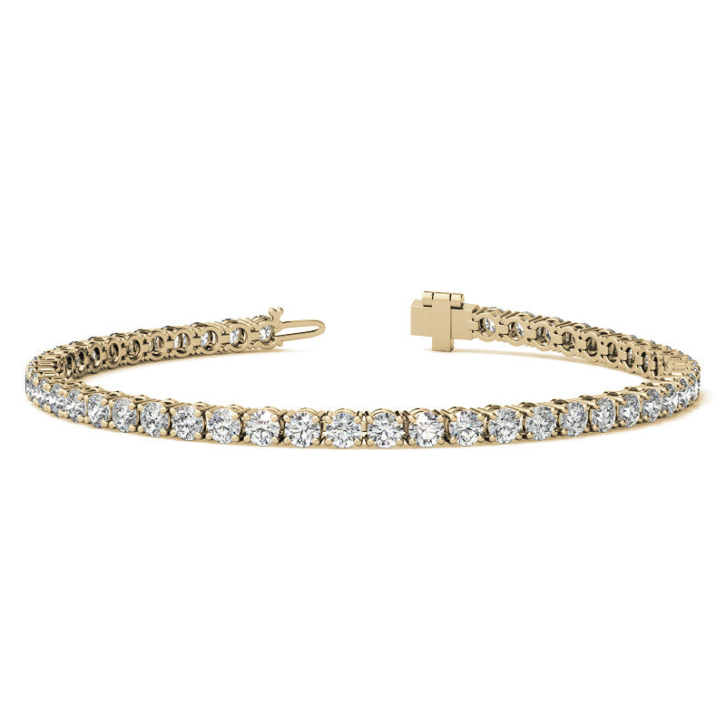 6ctw Lab Created Moissanite Tennis Bracelet - 3mm Stones - Choice of White or 14K Gold Plated Finish-0