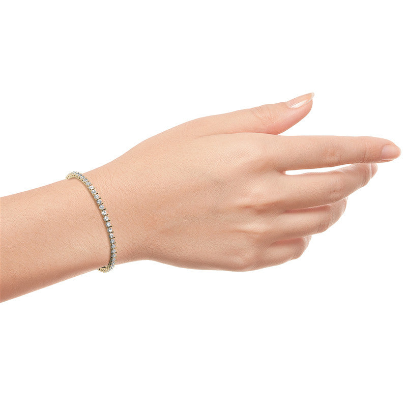 2CTW Created Moissanite Tennis Bracelet - Sterling Silver, 7" Length, White or 14K Gold Plated-4