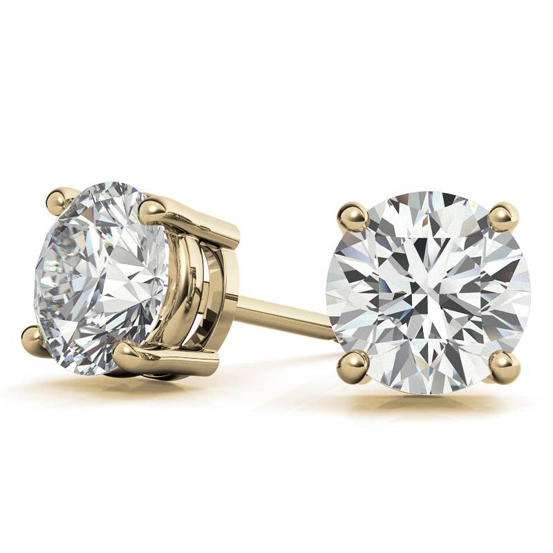 AGI Certified Lab Grown Diamond (G-VS) Stud Earrings in 14K White or Yellow Gold - Choose 1 CTW or 2 CTW-7