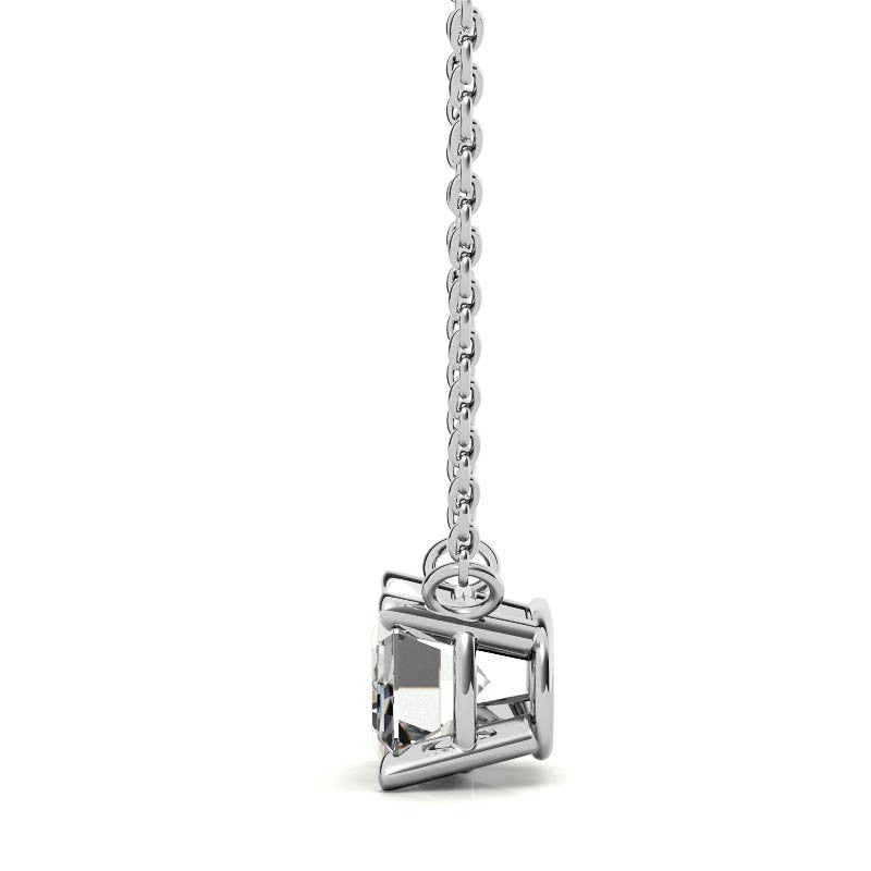 2.00 CTW AGI Certified Lab-Grown Emerald-Cut Diamond Solitaire Pendant in Choice Of 14K White or Yellow Gold-2