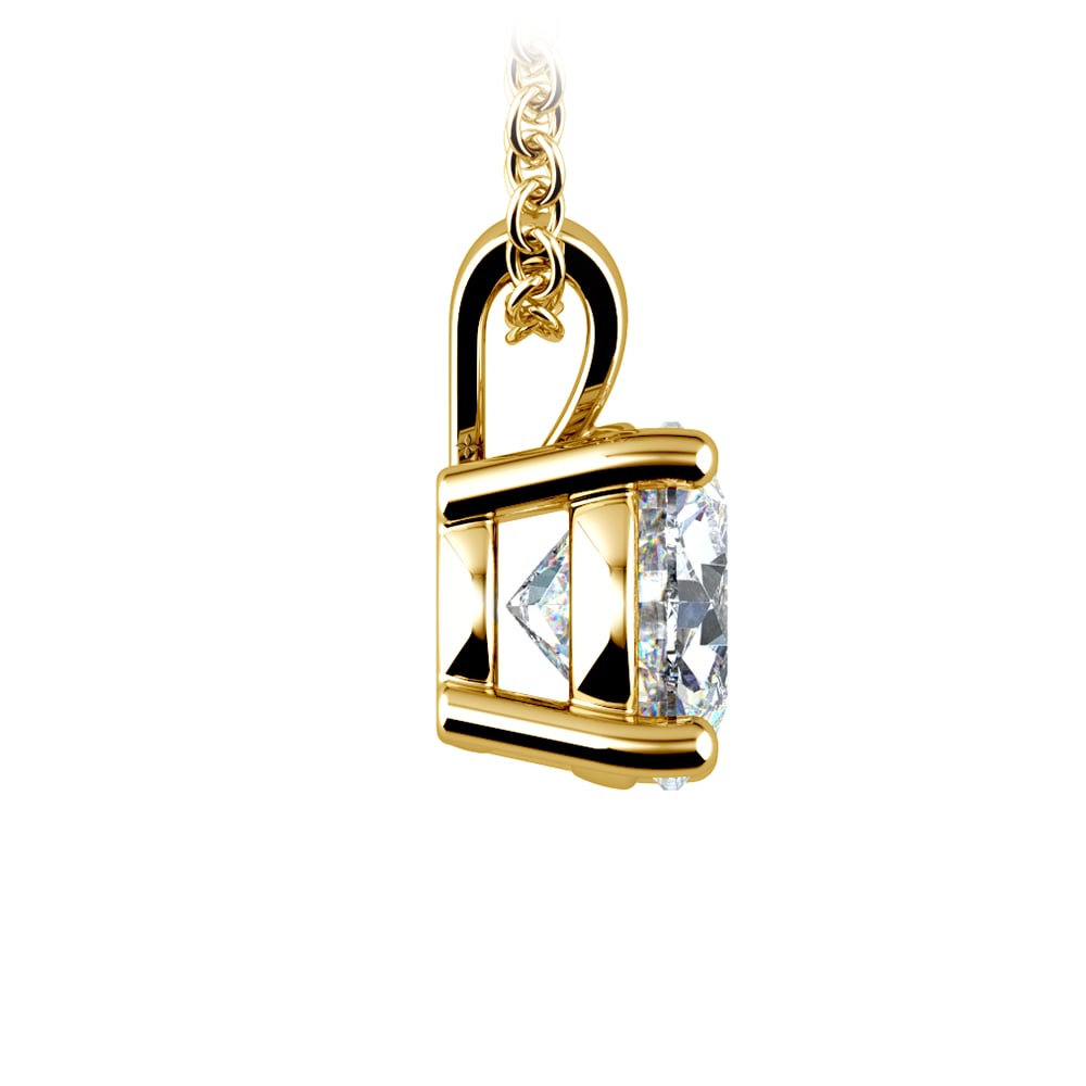 AGI Certified 2.00 CTW Prong Set Round Lab Grown Solitaire Diamond Pendant (G-VS) in 14K White or Yellow Gold-2