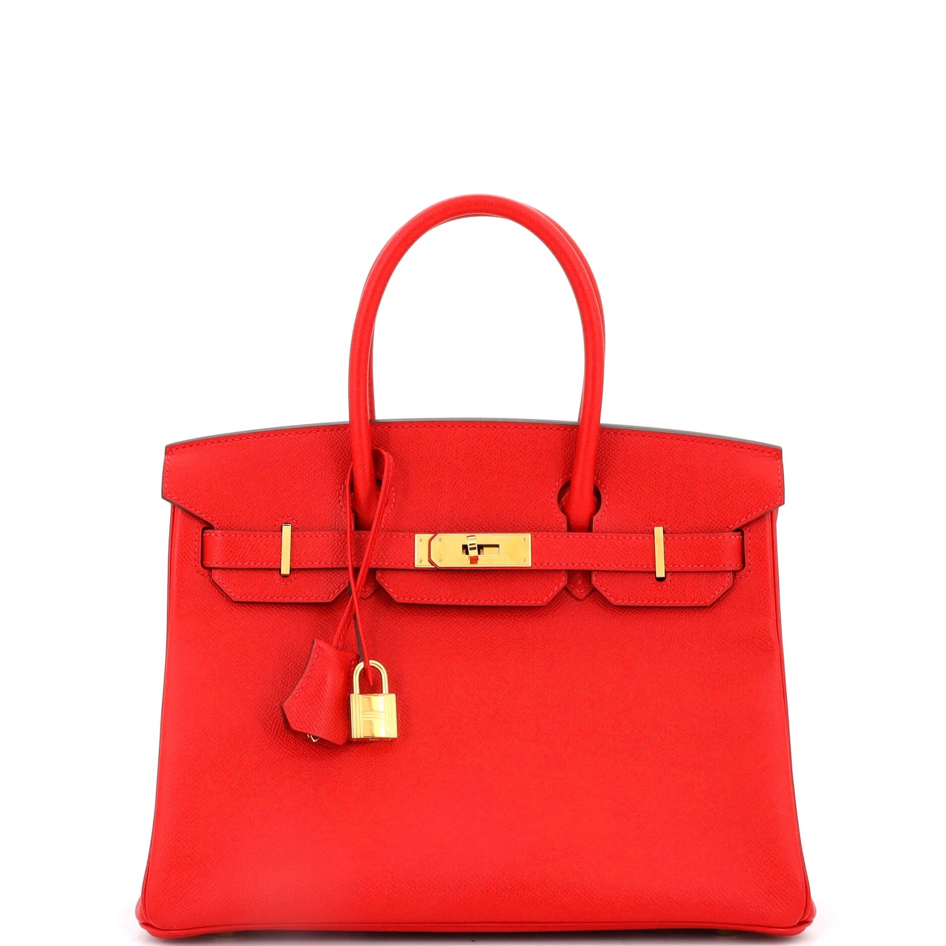 Pre-Owned Birkin Handbag Rouge Casaque Epsom with Gold Hardware 30