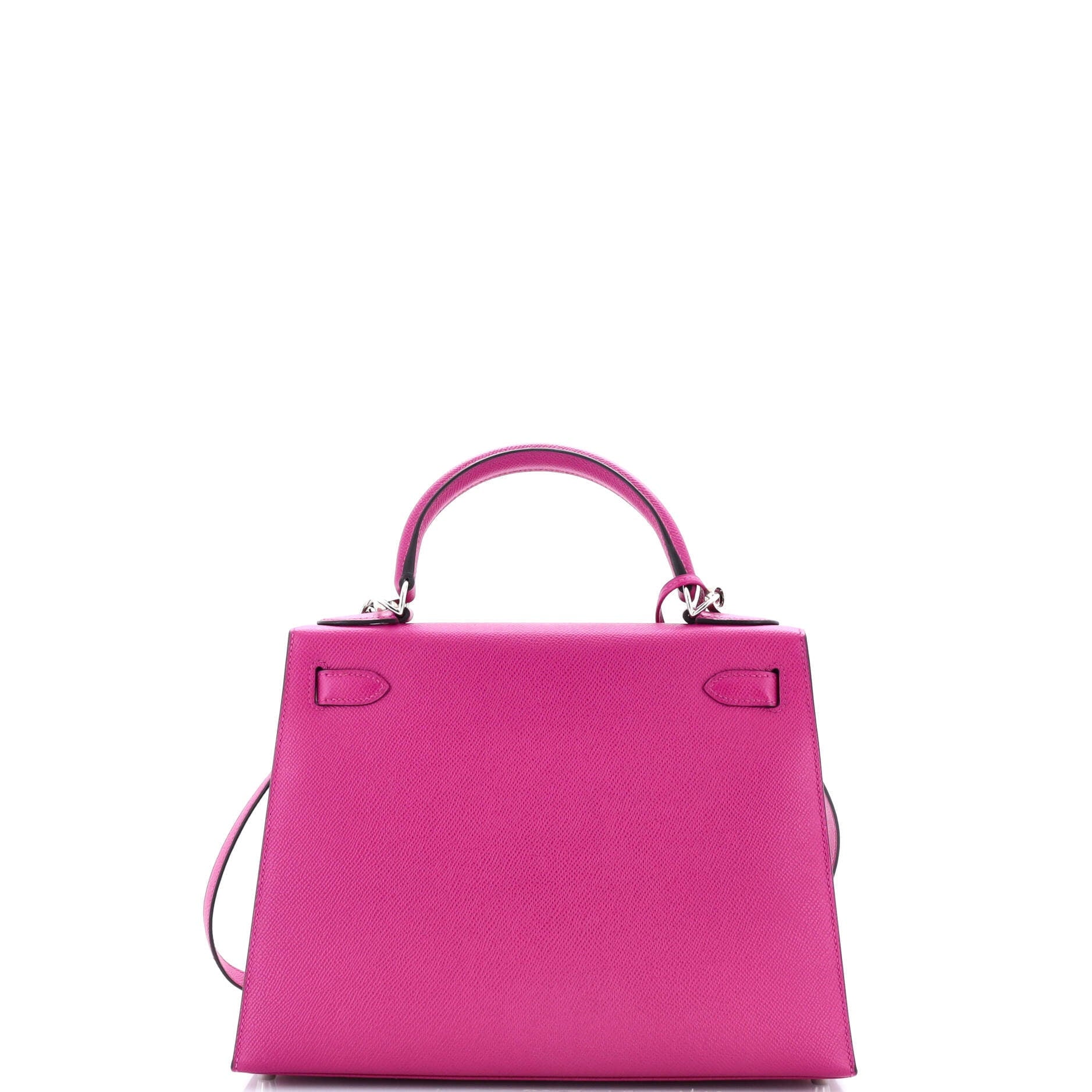 Pre-Owned Kelly Handbag Rose Pourpre Epsom with Palladium Hardware 28
