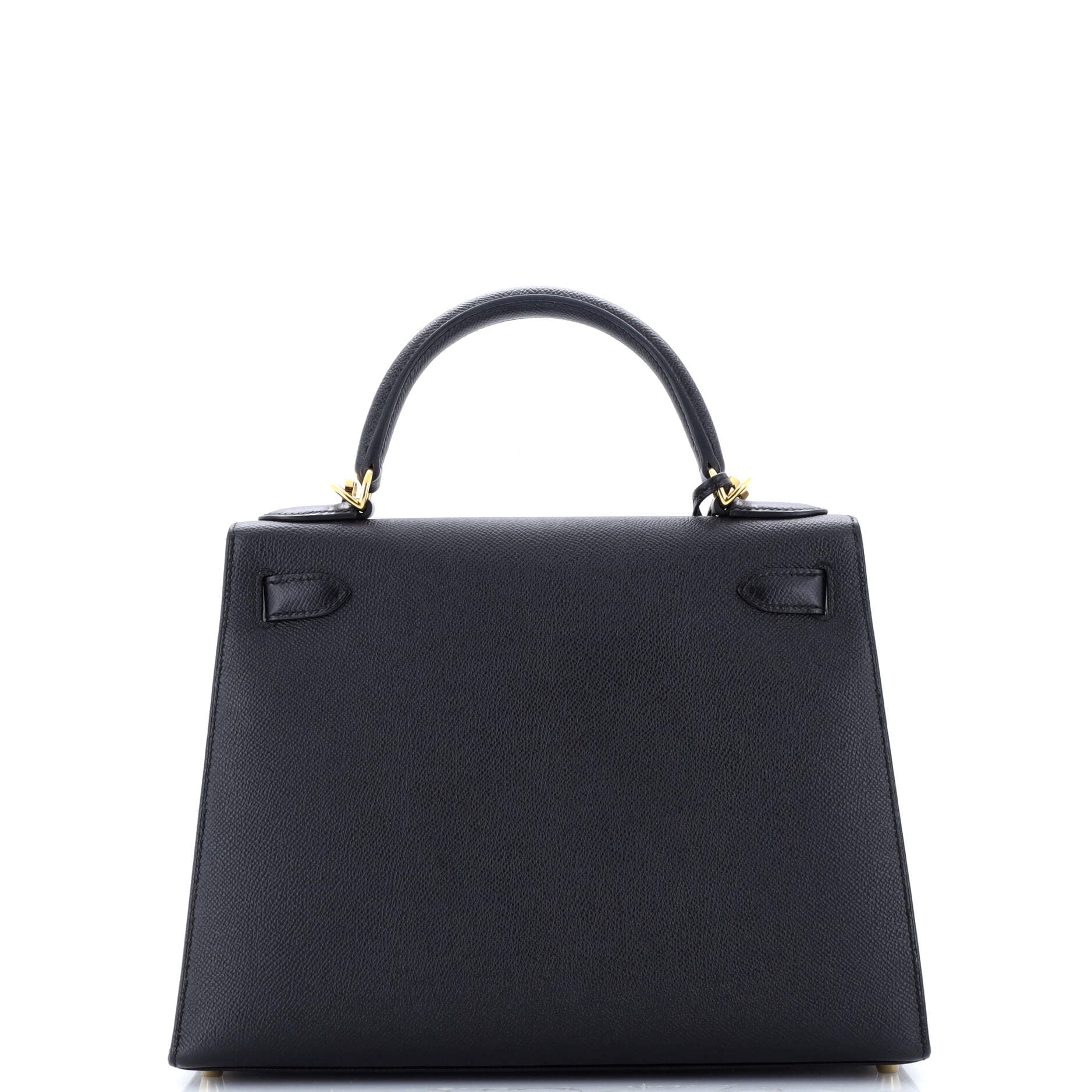 Pre-Owned Kelly Handbag Noir Epsom with Gold Hardware 28 By