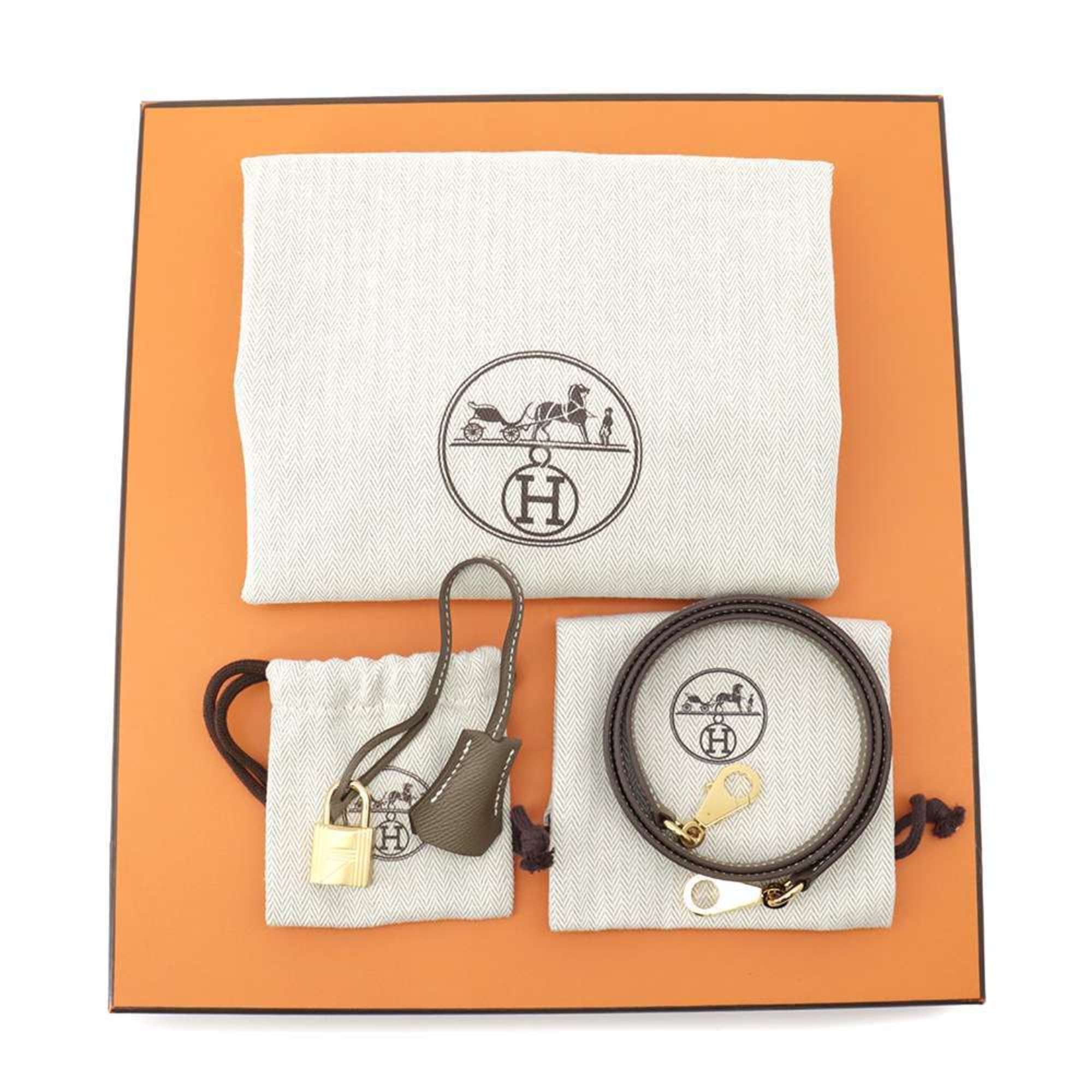 Pre-Owned Hermes handbag Kelly 28, outer stitching, Etoupe, Epson, Y stamp, HERMES...