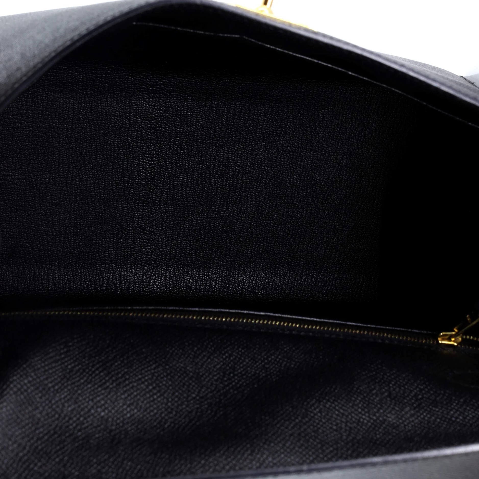 Pre-Owned HERMES Kelly 25 Handbag Black Epsom with Gold Hardware
